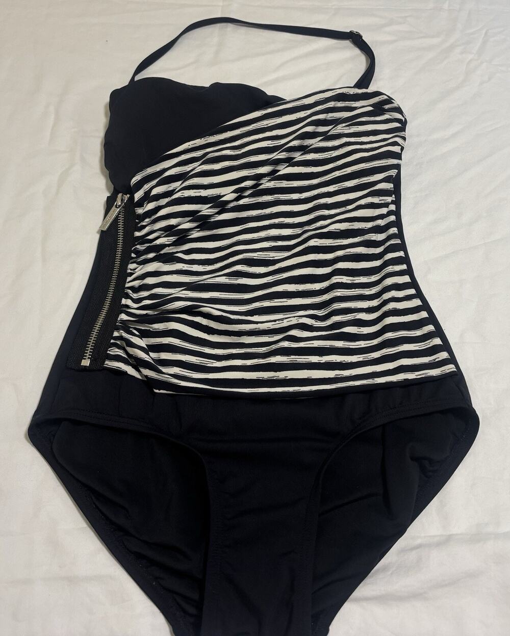Michael Kors Swimsuit One Piece Striped Pinup Retro Vacation Beach Women’s Sz 4